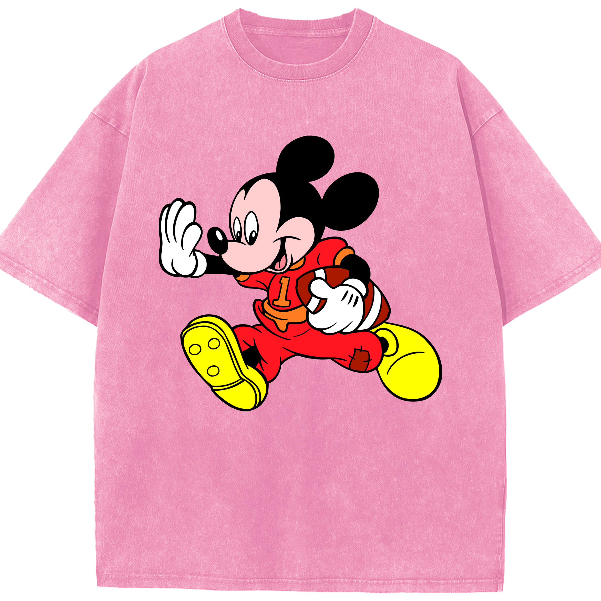 （画像用） ミッキーマウス Mickey Mouse 綿100% ヴィンテージ風 半袖Tシャツ（フロントプリント）